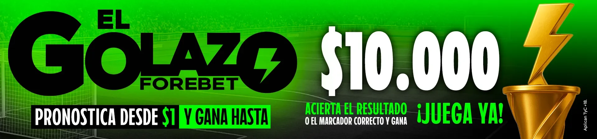 El Golazo Forebet: pronostica desde $1 y gana hasta $10.000
